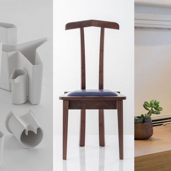 System Vase by John Wardle and John Lloyd, Valet Chair for Him by Ian Bromley and Lucidum lamp by Josh Riesel
