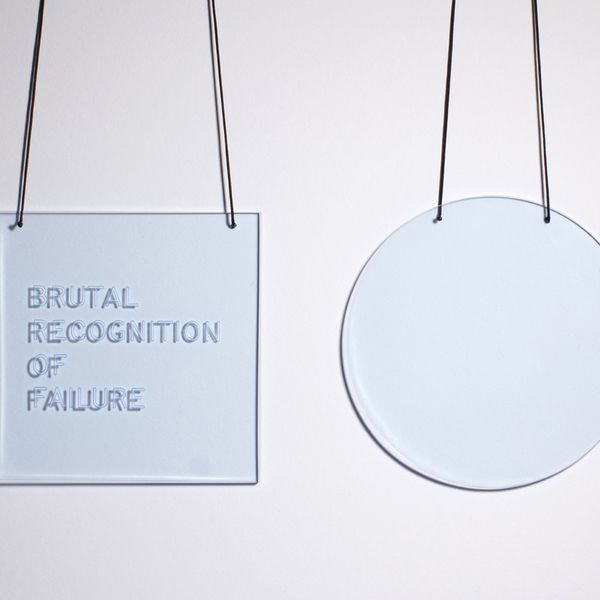 Zoe Brand, BRUTAL RECOGNITION OF FAILURE with SPACE (set of two pendants), 2020, Photo: Marshall-Brand Studio.